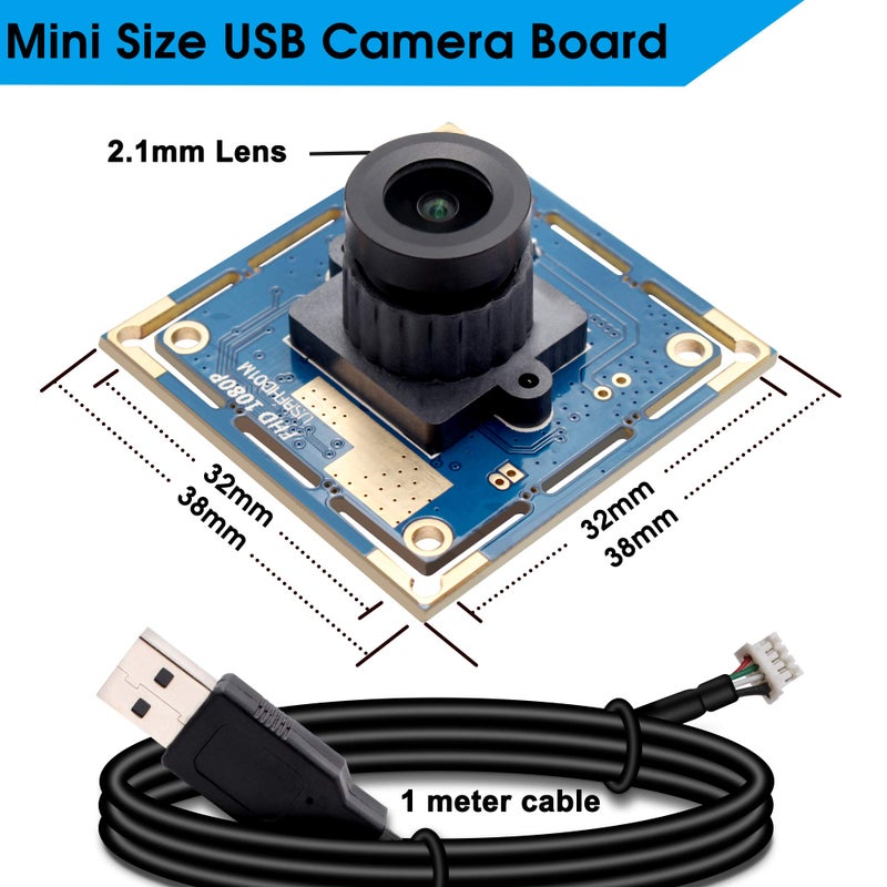 SVPRO 1080P HD USB Camera Module with 2.1mm Lens, 2MP OV2710 CMOS Board Camera, 30fps/720P 60fps/VGA 100fps High Frame Rate Machine Vision Cam USB Plug and Play for Windows Linux MacOS Android - Image 4
